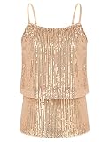 GRACE KARIN Spaghetti Strap Sleeveless Dressy Sequin Tops for Women Dressy Cute Shimmer Tanks Top Ve