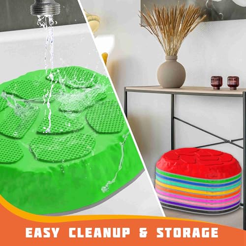 10-Pack Stepping Stones for Kids,Non-Slip Balance Stones Obstacle Course Coordination Game Encourage Toddler Balance Gross Motor Skills Toys for Kids Ages 3-8 - Image 4