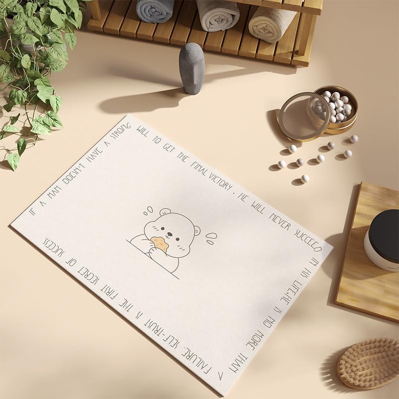 Mat de bain anti moule absorbant et tapis de douche 50x80cm