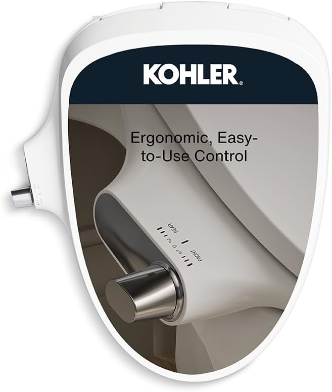 Kohler 38840-0 PureWash® M325 Elongated manual bidet toilet seat, White