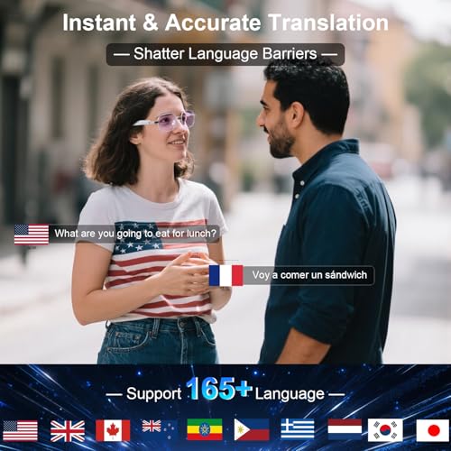 Image of 2026 AI Smart Glasses, Real-Time Translation, Photochromic Lenses | Bluetooth 5.4 Touch Control Voice Assistant Open-Ear Music & Hands-Free Calls Lightweight Design Travel Meet Work Business