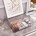 Yesesion 2 Pack Clear Plastic Cable Organizer Drawer with Adjustable Compartments and 40pcs of Wire Ties, Large Office Desk Accessories Electronics Cord Management Box