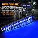 Xprite LED Visor Strobe Light Bar Interior Windshield Sunvisor Emergency Hazard Warning Flashing Lights w/Extend Bracket Split Mount for Police Volunteer Firefighter Vehicles Trucks Blue