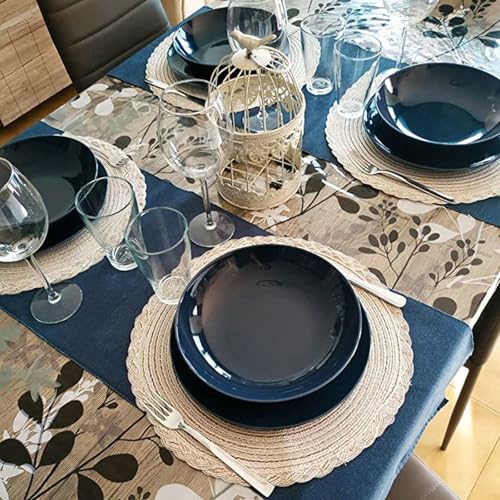 Sets de table ronds beiges 38 cm (lot de 6) anti-rayures pour salle à manger