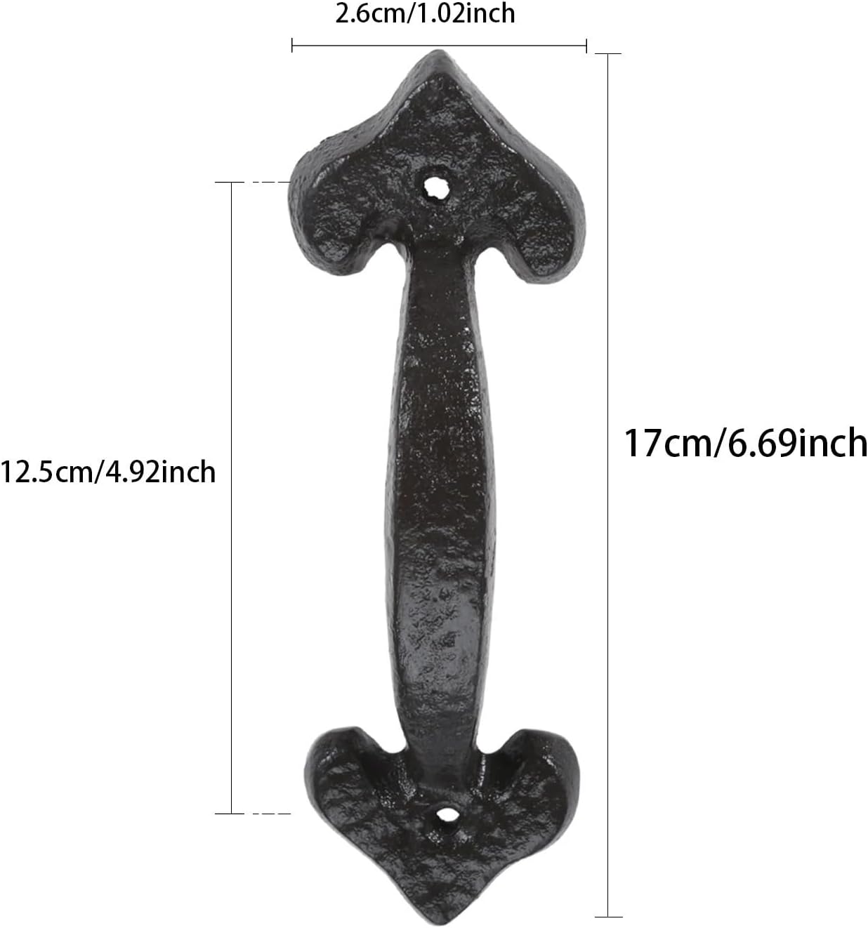 2Pcs Garden Courtyard Door Knocker Cast Iron Craft Door Handles Home Wall Decoration Room Door Hardware w/Screws