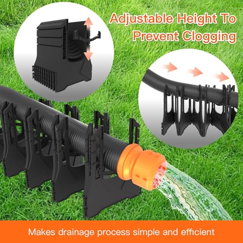 Image of 10 FT RV Sewer Hose Support, Camper Sewage Hose Holder, Flexible Telescoping Waste Hose Support, Adjust Height Drain Hose Stand, Quick Folds for Travel Trailers Septic Hose Support