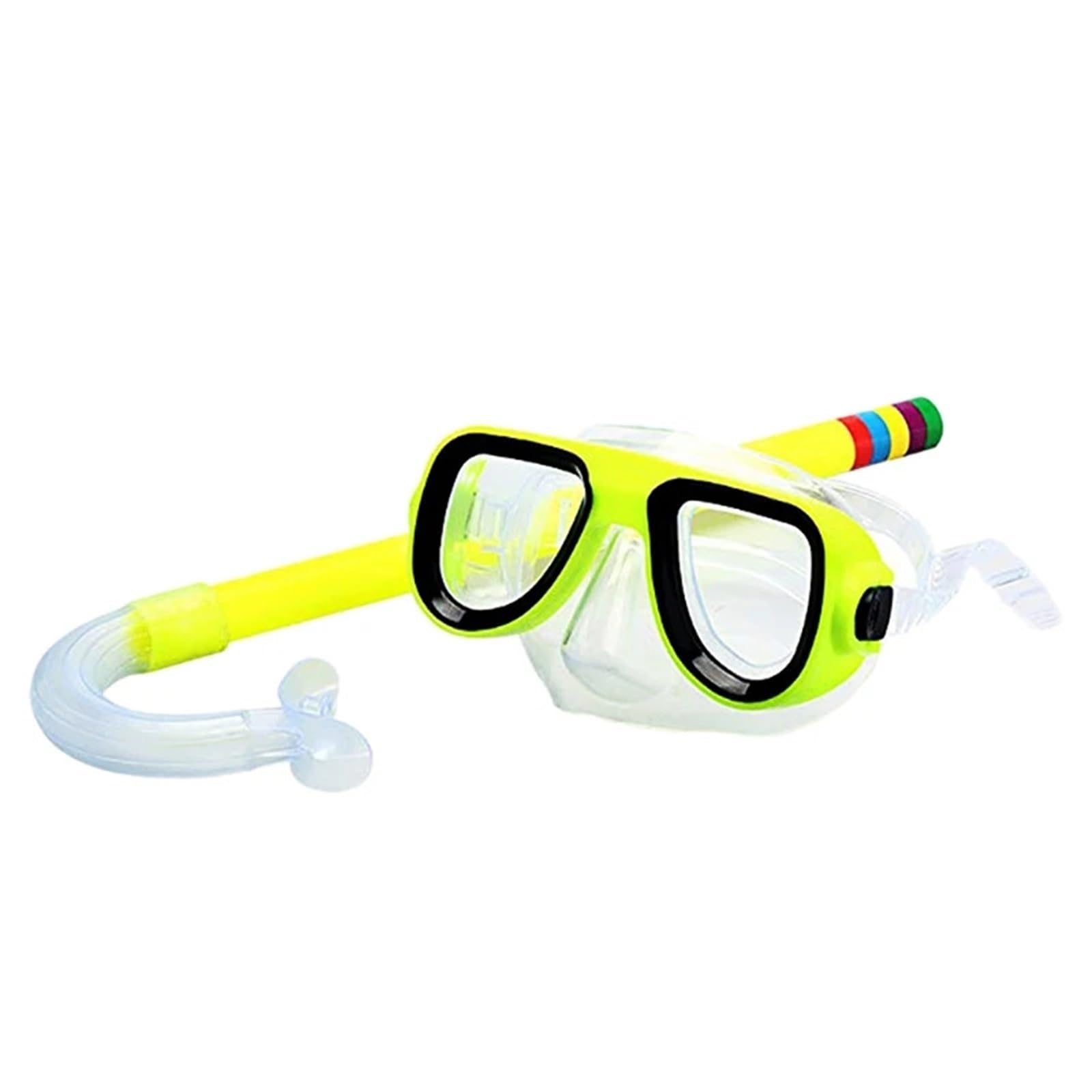 Maschera per Lo Snorkeling, Accessori per Bambini, Maschera per Respirazione, Occhiali da Immersione, Maschera Tubolare, Antiurto, Nuoto, Antiappannamento, Fascia per OCC（Lake Blue Mirror）