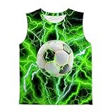 OOTBIN Boys Tank Tops Tie Dye Shirt Kids Sleeveless T Shirts Neon Green Soccer Tees for 11-12 Years Girls