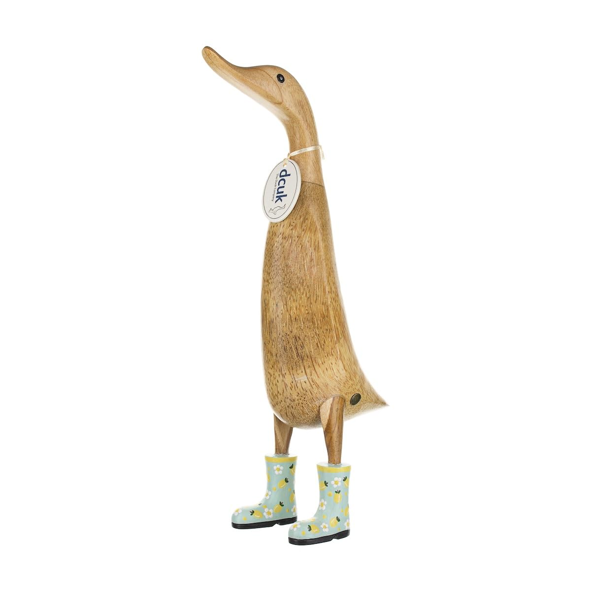 Dcuk Multicolor Natural Wooden Ducklet With Wild Lemon Boots – Hand-Carved Bamboo Root Ornament