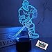 Produktbild 3D Nachtlichter Eishockeysportler 3D Illusion Nachttischlampe 7 Farben ändern sich mit RGB Beste Geburtstagsgeschenke für Männer Frauen