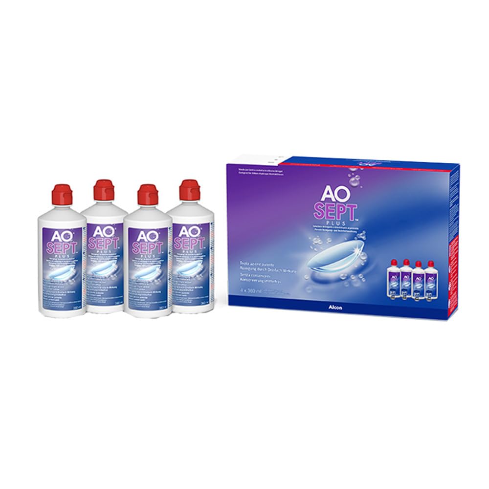 Alcon Aosept Plus Systempack, 4 x 360 ml, 1er Pack (1 x 1.44 l) | Tiefenreinigung und Desinfektion für weiche und harte Kontaktlinsen