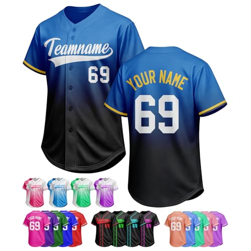 Camiseta personalizada de béisbol con logo, nombre y número de equipo para hombres, mujeres y jóvenes miniatura 1