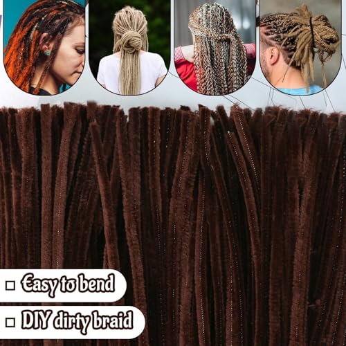 Image of Mnuizu 200pcs Pipe Cleaners, Pipe Cleaners Chenille Stems for Craft | Fuzzy Sticks Pipe Cleaners Craft Supplies for DIY Art and Craft Projects, Festival Decoration, Dark Brown