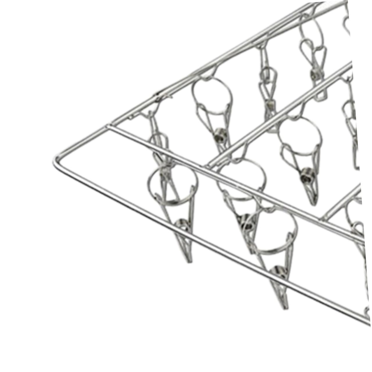 GLEAVI Stendibiancheria Antivento Acciaio Inossidabile Portabiancheria Quadrato Singolo con Mollette Rack per Asciugatura per Giorni Ventosi e Serate Asciutte
