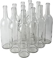 Vista 1 de FastRack - Botellas de vino transparentes de 25.4 onzas líquidas (paquete de 12) Botellas de licor de Burdeos W5 Botella vacía de 25.3 onzas