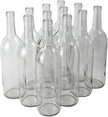 FastRack - Botellas de vino W5 botellas de licor de Burdeos botellas de vino transparentes botellas vacías de 254fl oz botellas vacías para bebidas