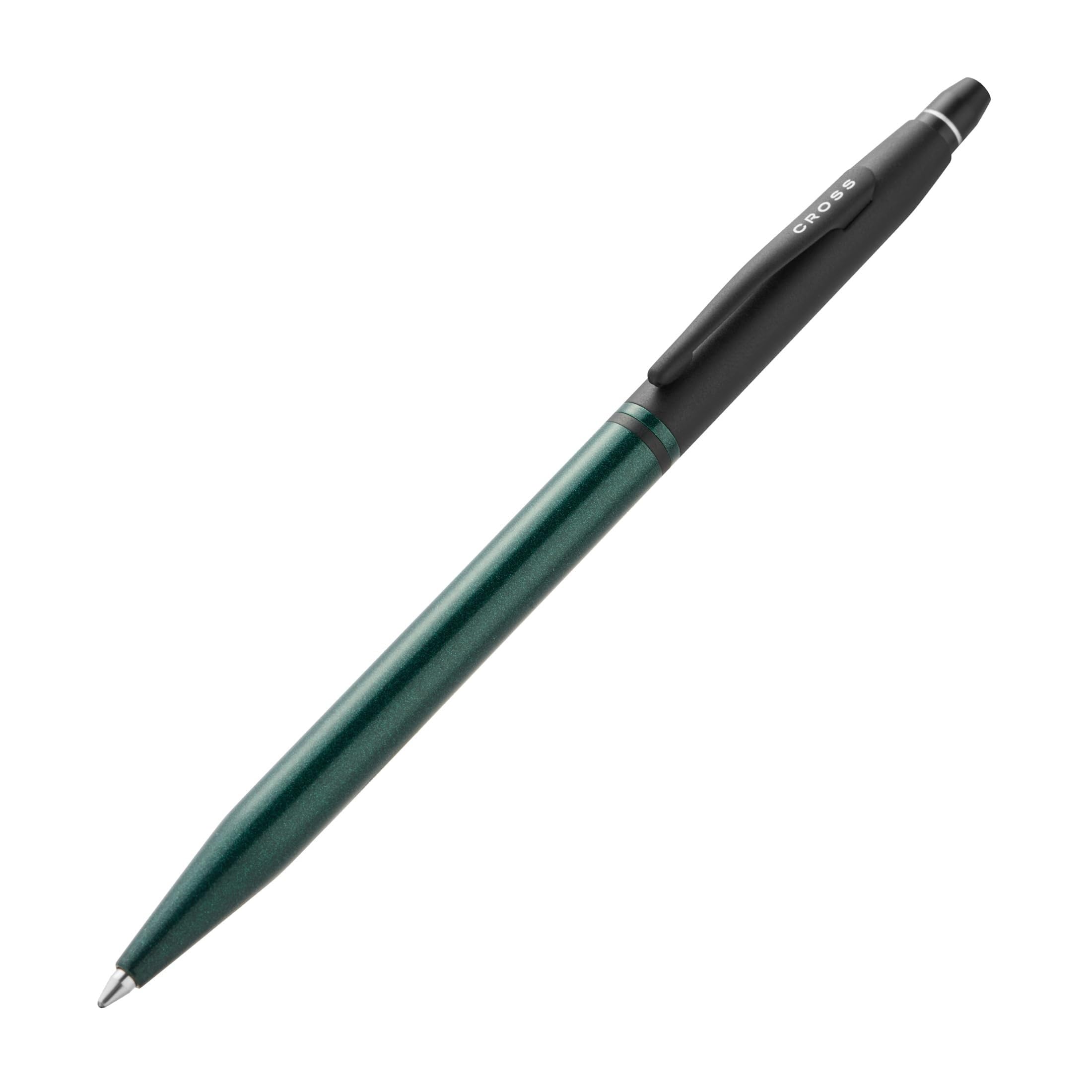 Cross Click Tuxedo Satin Metallic Green with Black Appointments Ballpoint Pen