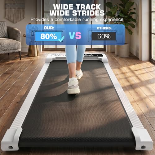 Image of Under Desk Walking Pad for Home Office - 2.5 HP Portable Treadmill With 300 lb Capacity, Compact Jogging Running Machine, Remote Control and LED Display
