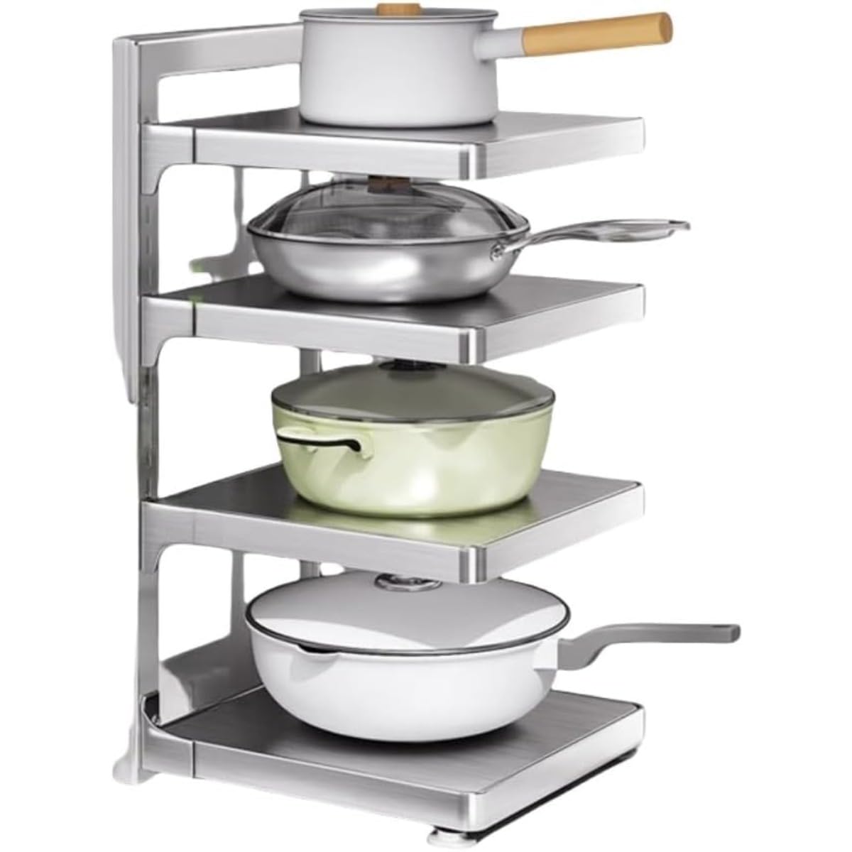 コンロ下スペースを最適活用！調節可能なフライパン・鍋ラック 楽天市場】キッチン フライパンラック フライパン フライパン