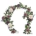 Ling's moment Handcrafted 5ft Full Rose Flower Garland for Wedding Table Centerpieces Arch Flowers Decor