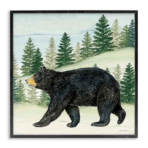 Ours noir dans les bois cadre Stupell Industries pour habiller un mur vide