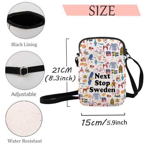 JXGZSO Sweden Vacation Gift Next Stop Sweden Crossbody Bag Sweden Trip Shoulder Bag Sweden Lover Gift Europe Travel Gift2