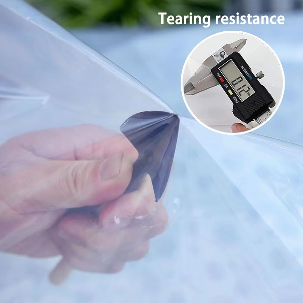 Telo Impermeabile Trasparente Resistente con Occhielli - Telo Trasparente per Esterni, Ideale per Serre, patii e Giardini - Disponibile in Misure da 2 m a 15 m (4,0 m x 10 m)