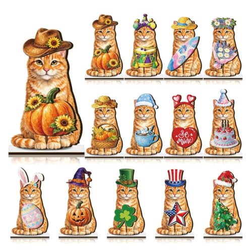 Interchangeable Wooden Animal Decor Magnetic Seasonal Figurine (Q)