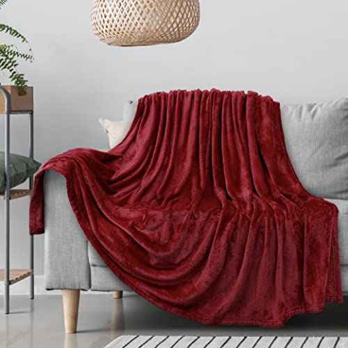 Pavilia Fleece Blanket Throw | Super Soft, Plush, Luxury Flannel Throw | Lightweight Microfiber Blanket For Sofa Couch Bed (Wine, 50X60 Inches) #TOP2