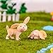7 Pcs Rabbit Figures for Kids, Animal Toys Set Cake Toppers, Rabbit Fairy Garden Miniature Figurines Collection Playset for Christmas Birthday Gift Desk Decorations