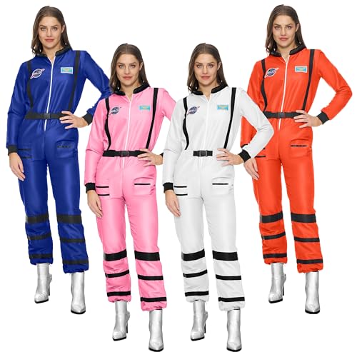 Spooktacular Creations Blaues Astronauten-Kostüm für Erwachsene und Damen Overall-Set für Halloween-Kostüm Damen 2024 Cosplay-L