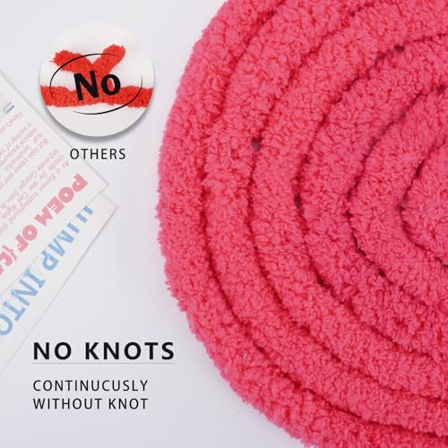 Image of Chunky Yarn for Hand Knitting, Chunky Chenille Blanket Yarn for Crocheting, Bulky Soft Fluffy Chenille for Blanket Project, 8 Pack of 8oz /25yds, Hot Pink