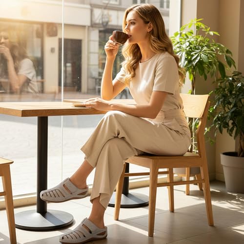 Image of HARENCE Clogs for Women Mules Shoes: Comfortable Dressy Closed Toe Platform Sandals 2026 Summer Casual Adjustable Slip On Walking Wedges