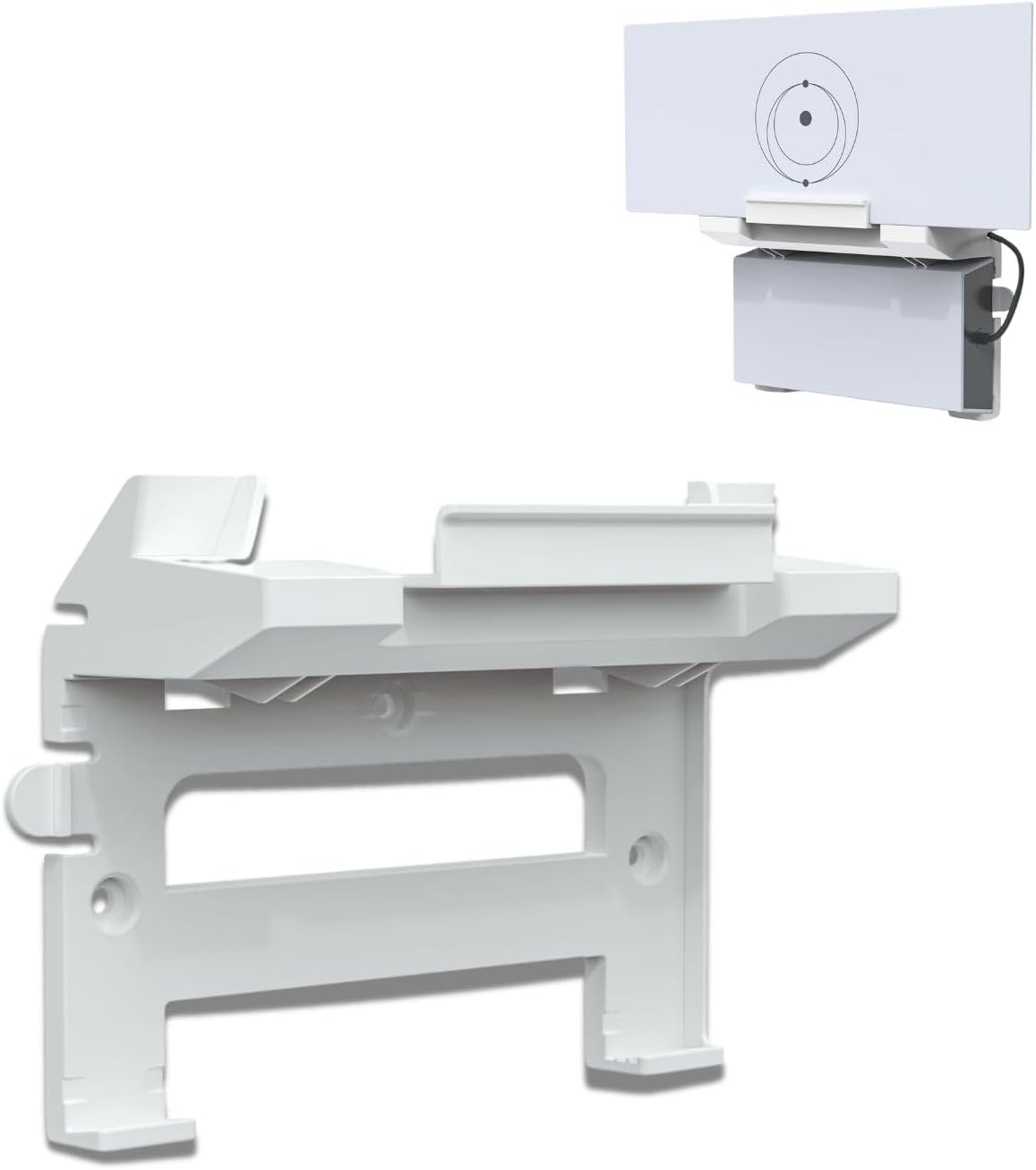 tesha 2 in 1 Starlink Gen 3 Router & Power Supply Mount, White ABS Wall Mount with Cable Organizer for Star Link Mesh Node Kit, Starlink Brackets Holder for Rv, Living Room, Office Off White