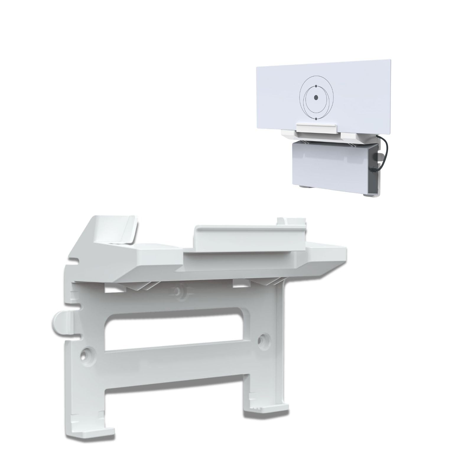 Tesha 2 in 1 Starlink Gen 3 Router & Power Supply Mount, White ABS Wall Mount with Cable Organizer for Starlink Mesh Node Kit, Starlink Brackets Holder for Rv, Living Room, Office