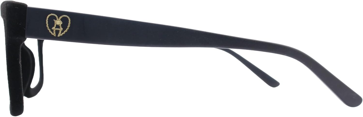 Velvet-Rimmed Reading Glasses: Designer Square Large Frame Readers for Men and Women, Spring Hinge