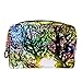 Produktbild TIZORAX Psychedelic Malerei Baum Make-up Tasche Kulturtasche für Frauen Hautpflege Kosmetik Handy Tasche Reißverschluss Handtasche