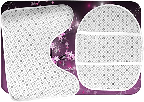 Badezimmerteppich-Set, 3-teilig, Japan Blossom Cherry Glitter, waschbare Badteppiche, rutschfest, mit Rückenpolster, Konturteppich und Toilettendeckelbezug – Bild 6