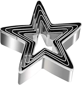 LRZCGB Star Cookie Cutters, 5 Pieces Stainless Steel Bakeware ToolsStar