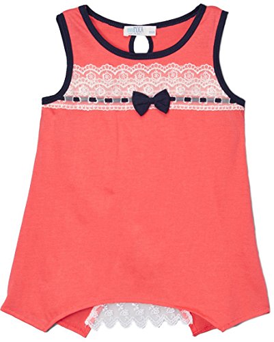 Image of ToBeInStyle Girl's Adorable Flower Print Tank Top w /Back Lace Design