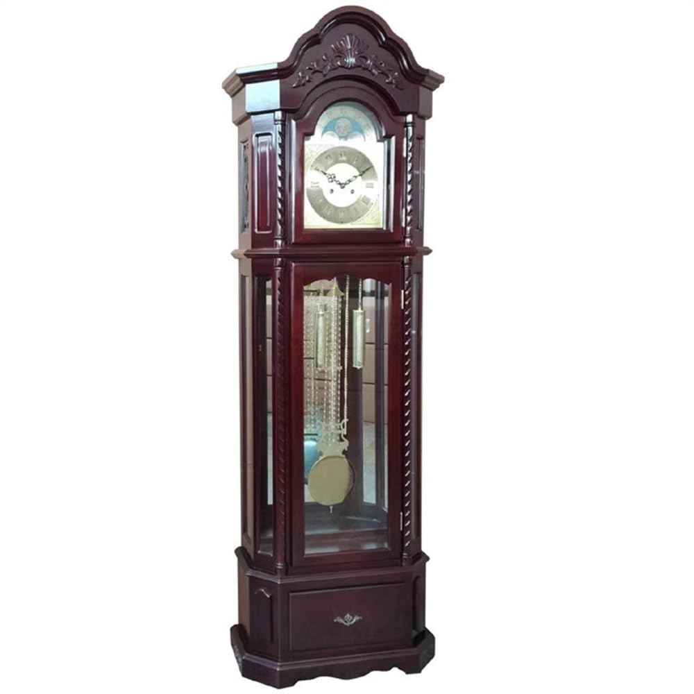 Reloj Vintage Reloj de pie Madera Retro Cuarzo, clásico, Hecho a Mano, Estilo Chino, Maciza, for Sala Estar, Reloj Grande Art Déco