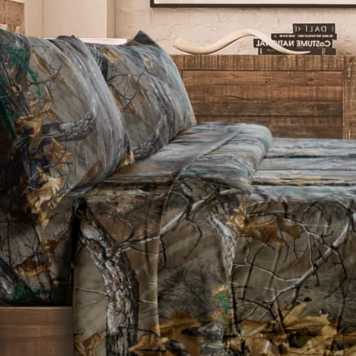 Boston Linen Company Realtree Xtra Camo Bedding Comforter Set Polycotton Fabric, Super Soft, Easy Care Percale Weave Comforter Sets For Bedroom, Hunting & Outdoor Camouflage Bedding (Full) #TOP1