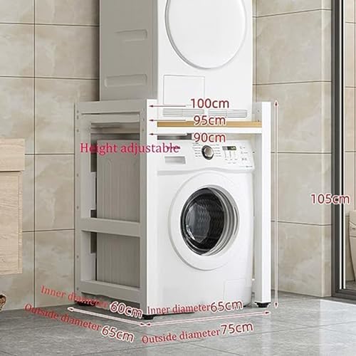 Image of Laundry Room Stora Cabinet with Stackable Washer Dryer Kit Shelf