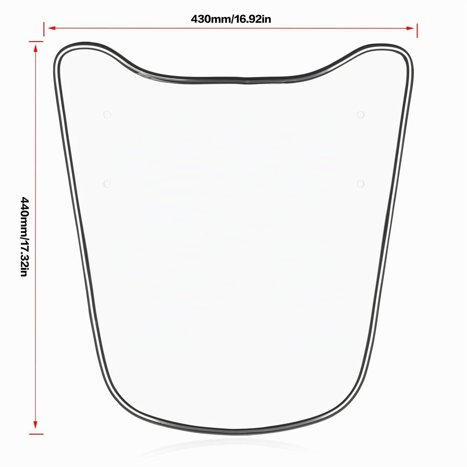 Parabrezza per Moto,Parabrezza Universale per Parabrezza per Moto Spoiler per Scooter Parabrezza con Bordo allargato Deflettore del Vento