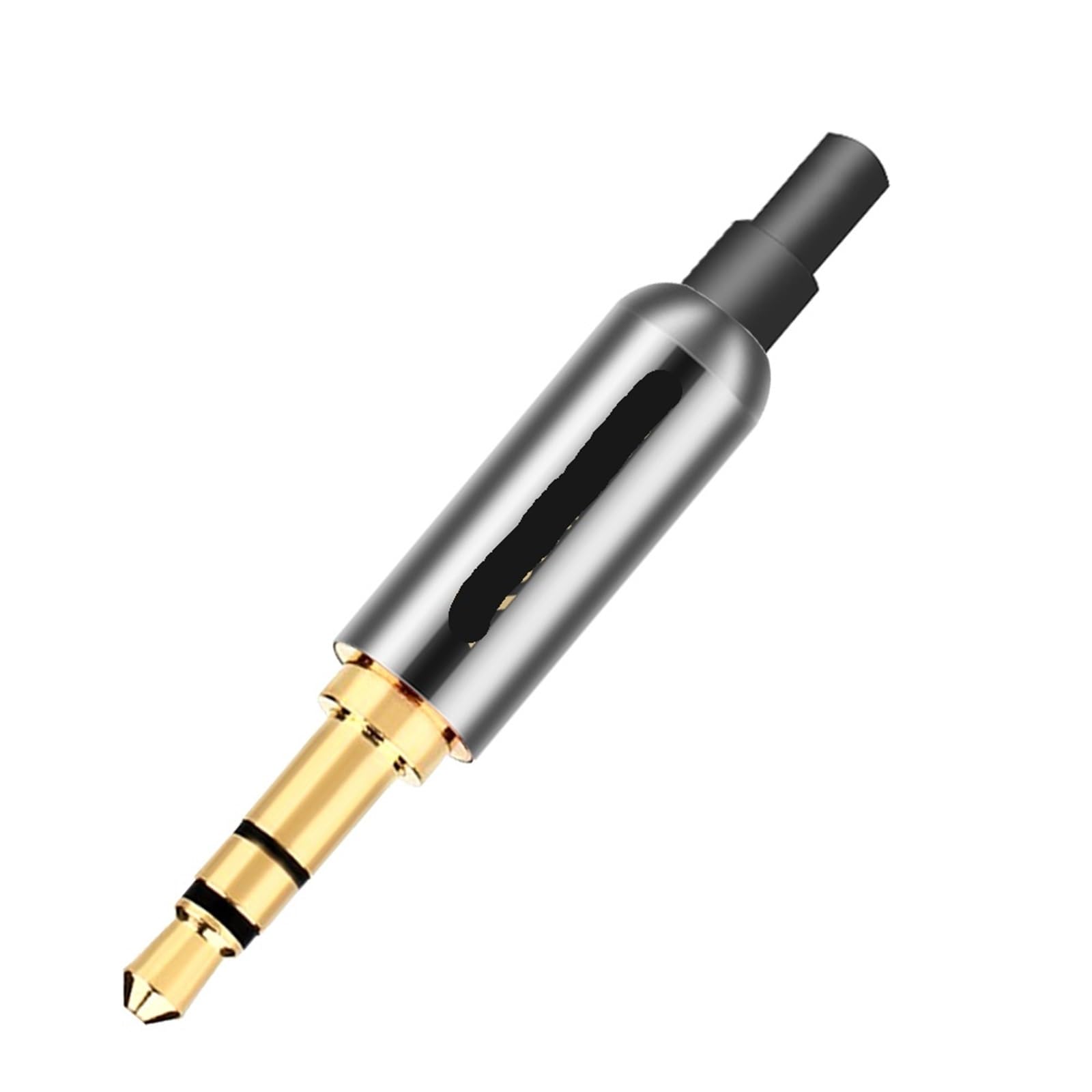 Lot de 10 connecteurs audio jack 3,5 mm 3 pôles stéréo jack 3,5 mm mâle avec prise arrière (mixed-crystal tail-01)