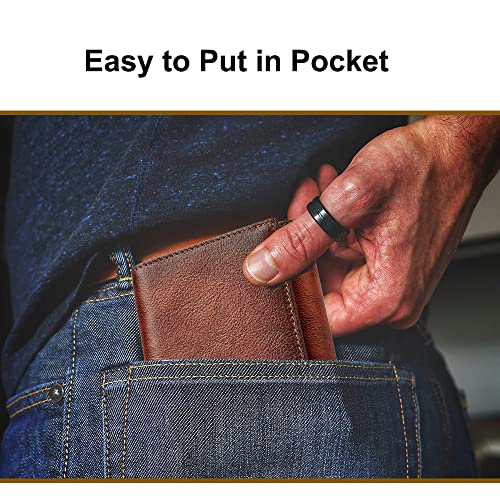 VANNANBA Men's Leather Trifold Wallet with Folded ID Windows,12 Card Slots & 2 Note pockets,Brown Wallet for Men RFID Blocking Waterproof Wallets for Men3