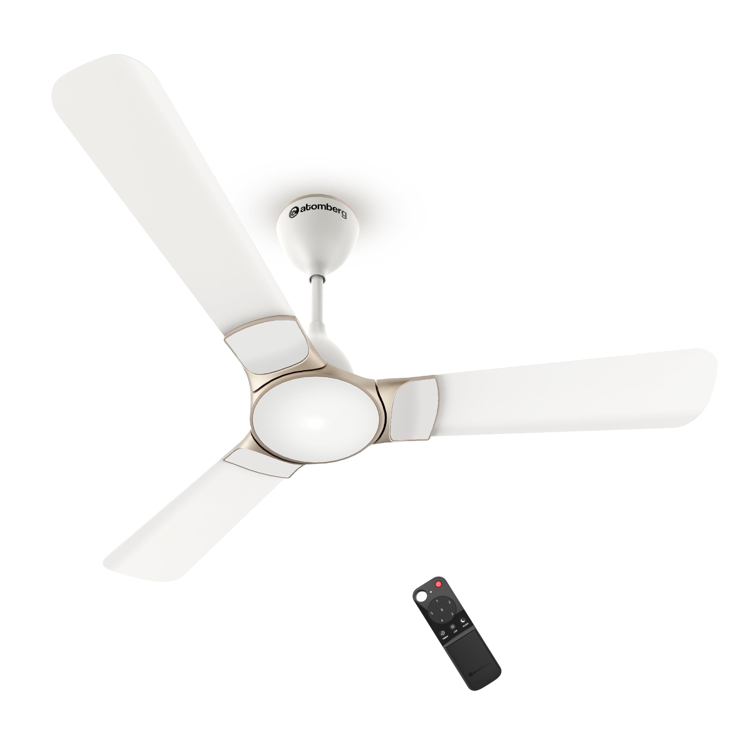 atomberg Erica Nuvo 1200mm BLDC Ceiling Fan with Remote | Award Winning Designer Fan | 5 star | High Air Delivery | Low noise operation | LED Speed In...