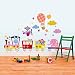 R00119 Pegatina Vinilo Pared Suave Efecto Tejido Decoración Niño Bebé Habitación Infantil Guardería Papel Pintado Autoadhesivo Tren Cielo Animalitos