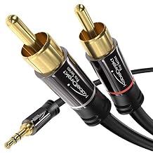 KabelDirekt RCA to Jack 3.5mm Adapter Cable 3ft Versatile Plug-and-Play Audio Cable Aux/3.5mm to 2X RCA for Smartphone, Tablet, Home Theater, soundbar, TV, Notebook, MP3