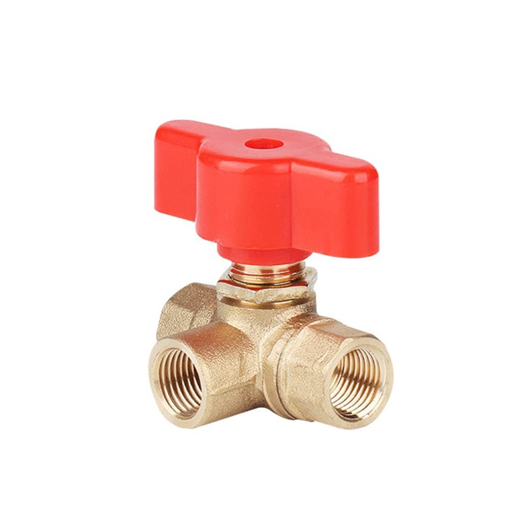 Valvola di intercettazione Valvola di Isolamento, 1 pz 2 Punti T-Shaped Tutto in Rame valvola a Sfera a Tre Vie Mini valvola on-off, for lavatrici Auto valvole a Sfere in Ottone